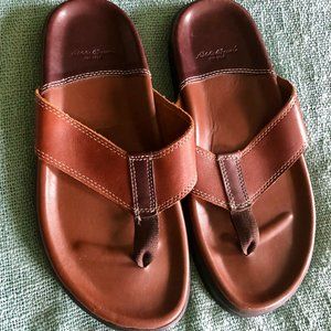 Eddie Bauer Brown Leather Flip Flops size 11
